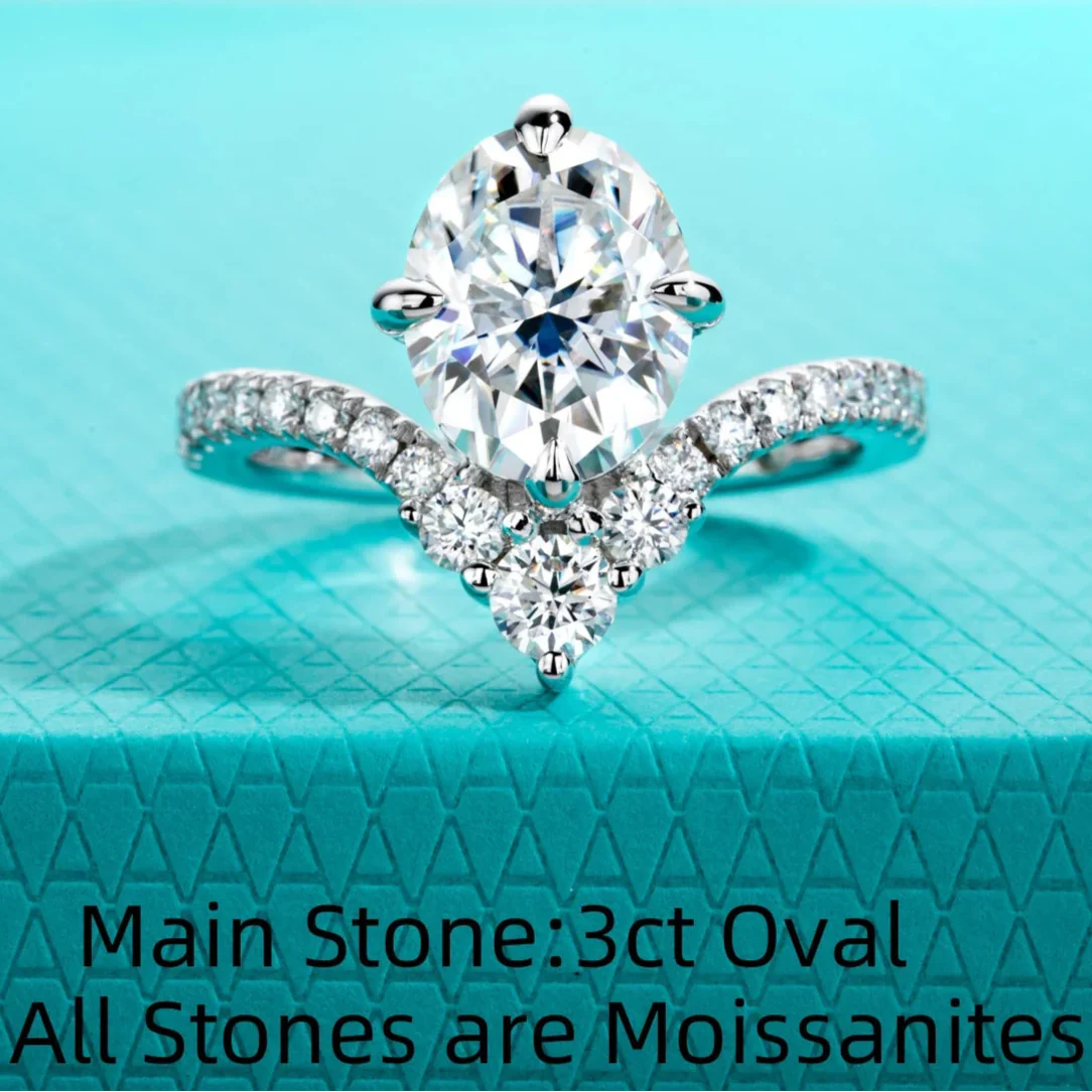 3 CT Oval Cut Moissanite Engagement Ring