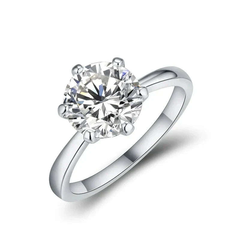 VVS1 D Color Brilliant Cut Moissanite Engagement Ring