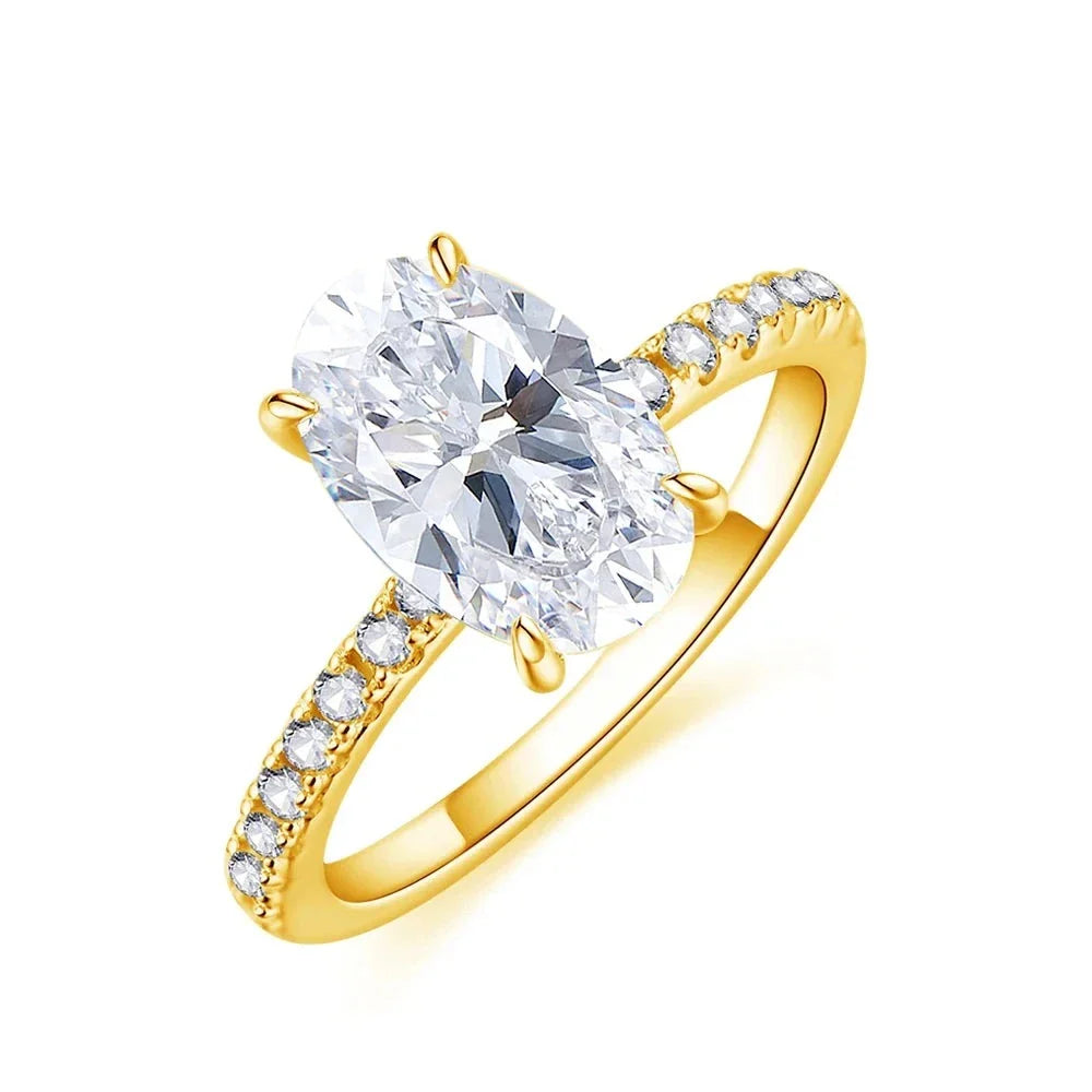 3.5CT Oval Cut Moissanite Engagement Ring