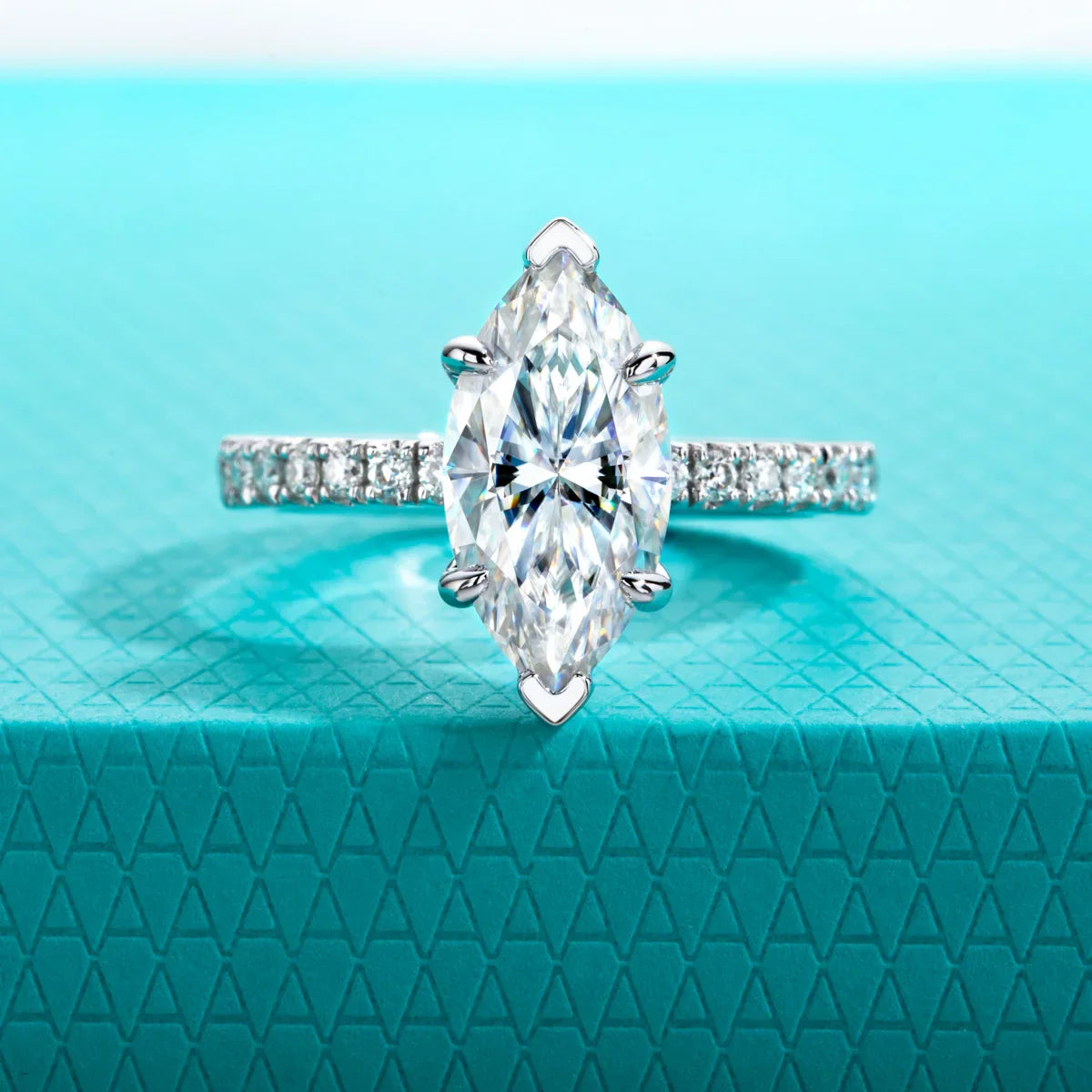 3 CT Marquise Cut Moissanite Engagement Ring