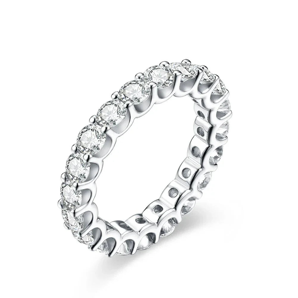 3.5MM Round Cut Moissanite Eternity Wedding Band