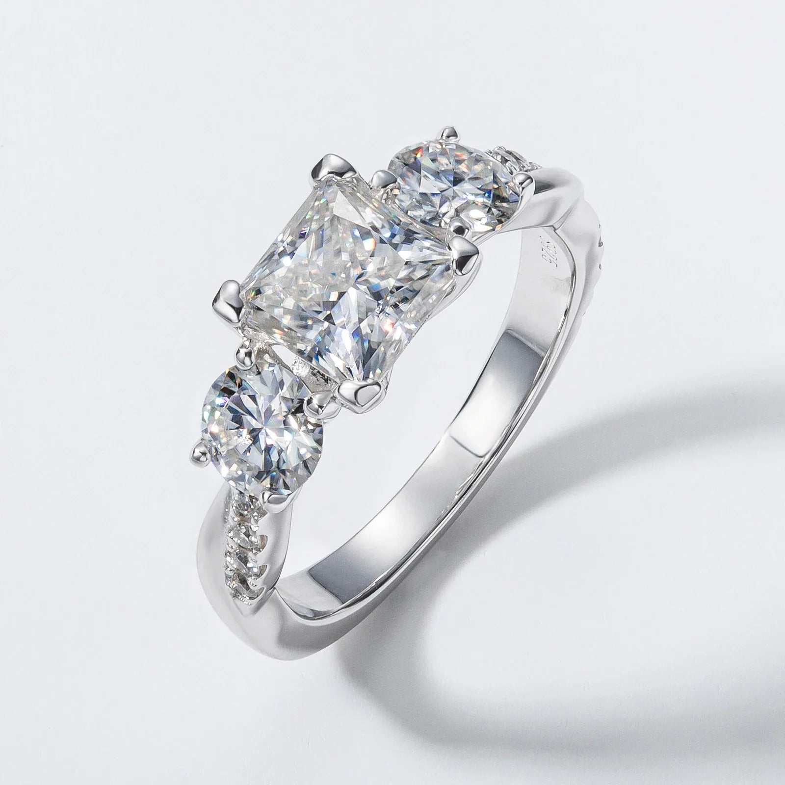 2.5 CTTW Princess Cut Moissanite Bridal Ring Set