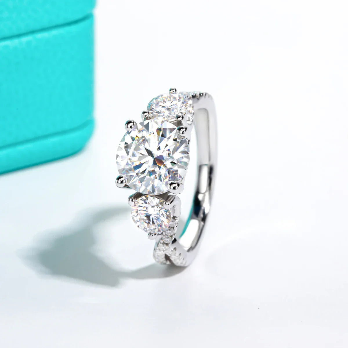4.25 CTTW 3 Stone Infinity Engagement & Wedding Ring