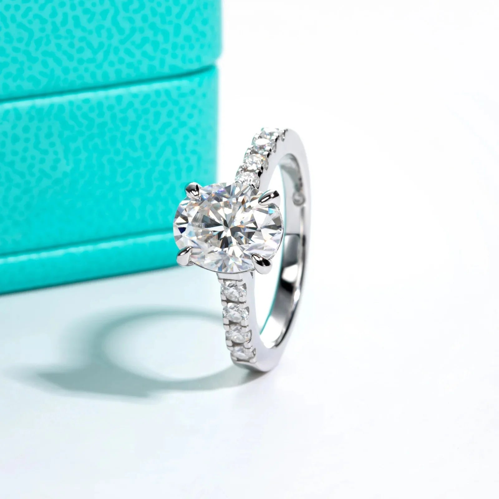 3 CT Oval Cut Moissanite Engagement Ring